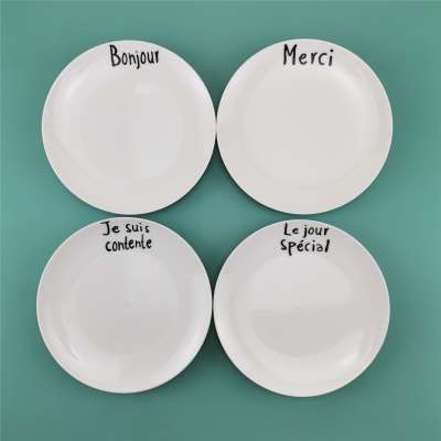 Linyi Wholesale Bulk Dinner Letter Plate, alphabet lettre porcelaine