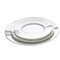 high temperature factory wholesale fine bone china oem porcelain flat round platter for dinner