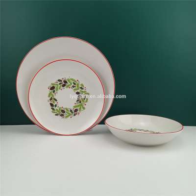 wholesale Christmas ceramic dinnerwares / ceramic plate dishes for christmas / porcelain Christmas Plate