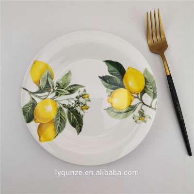 Wholesale top quality white porcelain 7.5"/7.5inch dessert side fruit plate