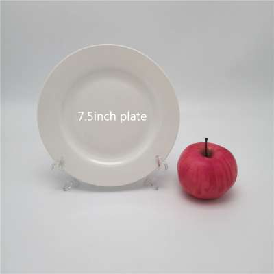 2019 plain white ceramic porcelain 7.5"/ 7.5inch side plate in bulk packing