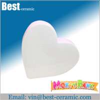 white heart shape ceramic personalised money box